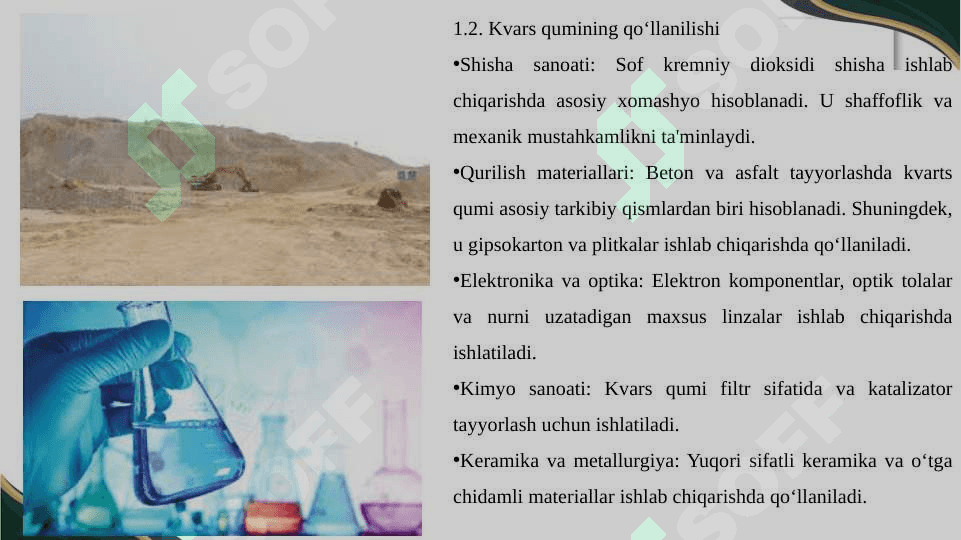 Kvars qumiga ishlov berish. 4