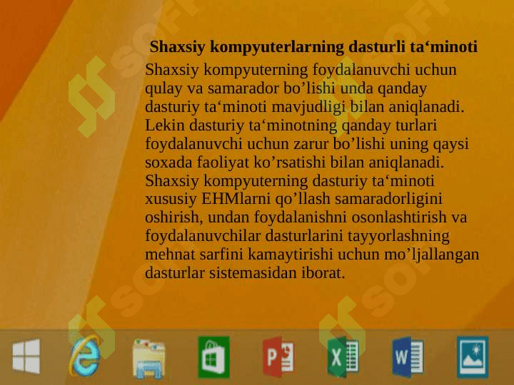 Kompyuterning dasturiy ta‘minoti va operatsion tizimlar 2