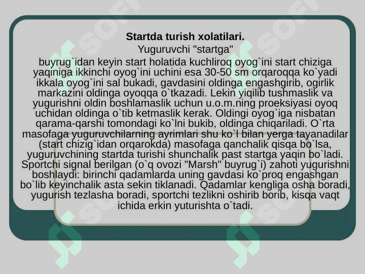 Yugurish texnikasi asoslari 3