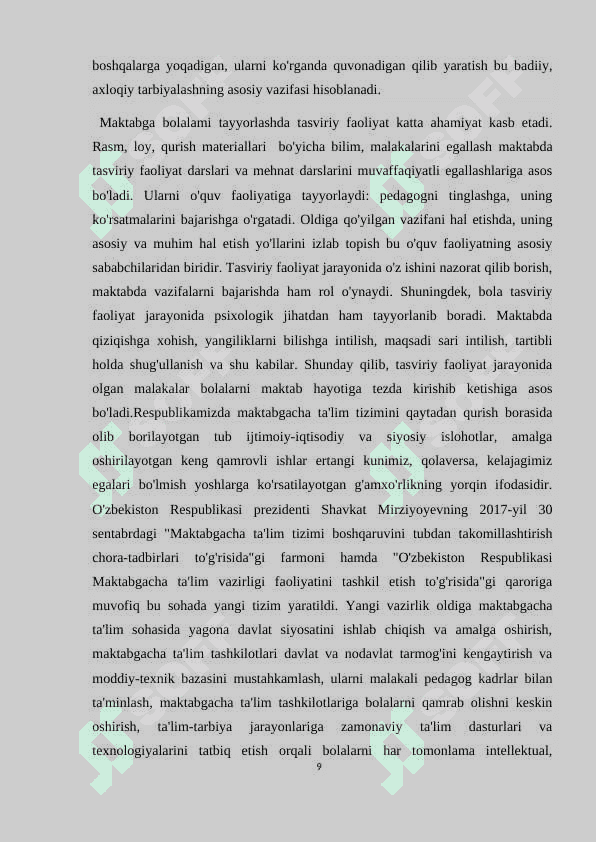 MASHG’ULOTDAN TASHQI VAQTLARDA TASVIRIY FAOLIYAT 8