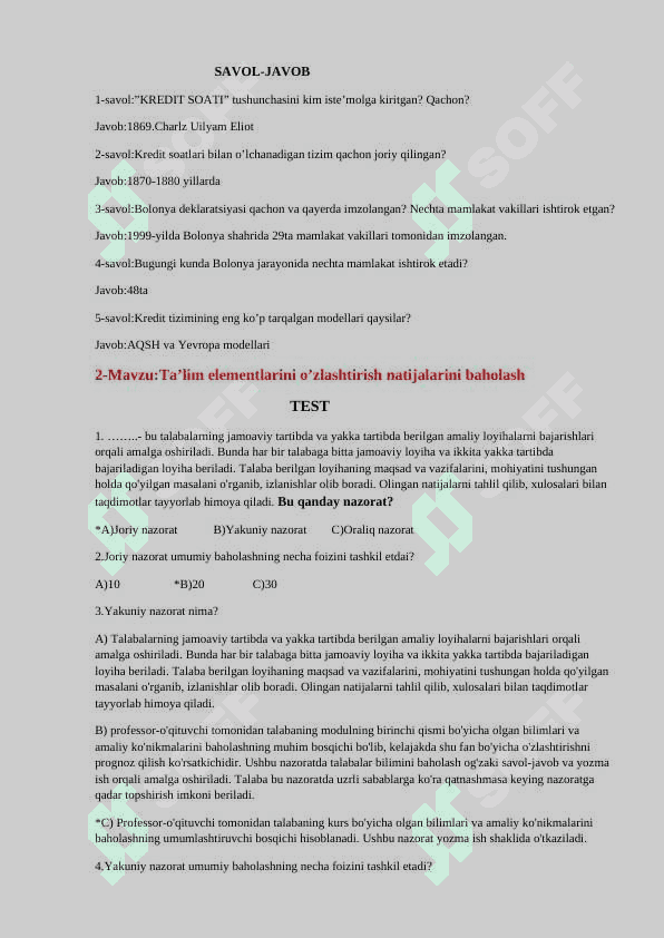 Psixologiya. Mustaqil ish 3
