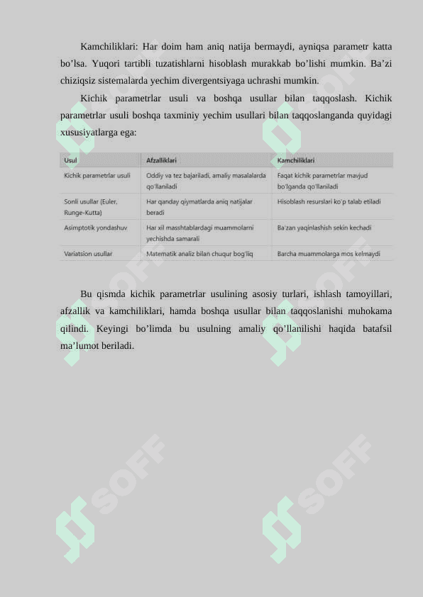 Kichik parametrlar usuli 5