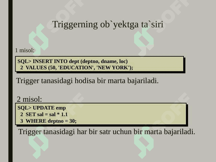 Ma’lumotlar bazasida triggerlar bilan ishlash 4