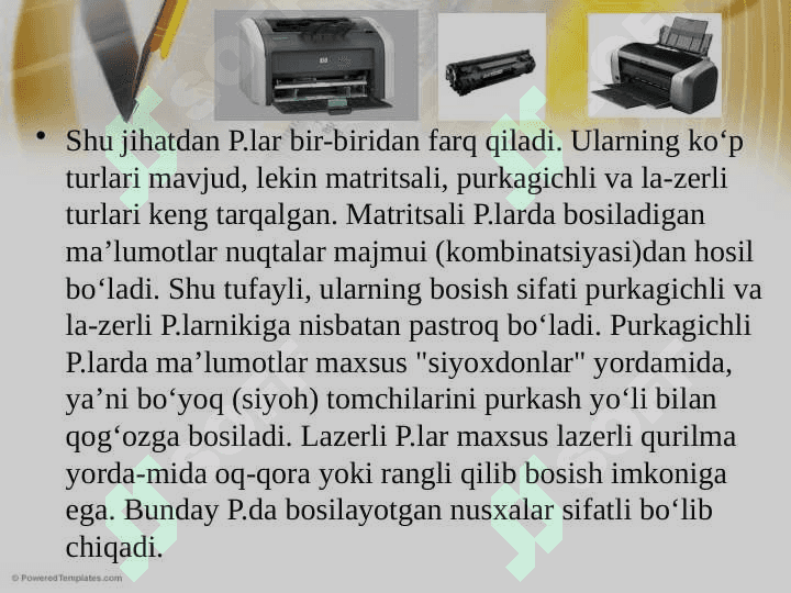 Printer turlari va ularga xizmat ko’rsatish 3