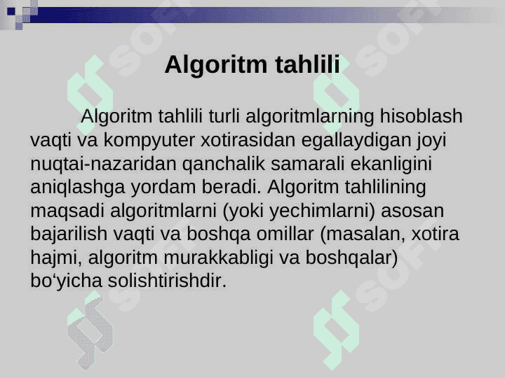 Algoritmlarning murakkabligi va ularni baholash 2