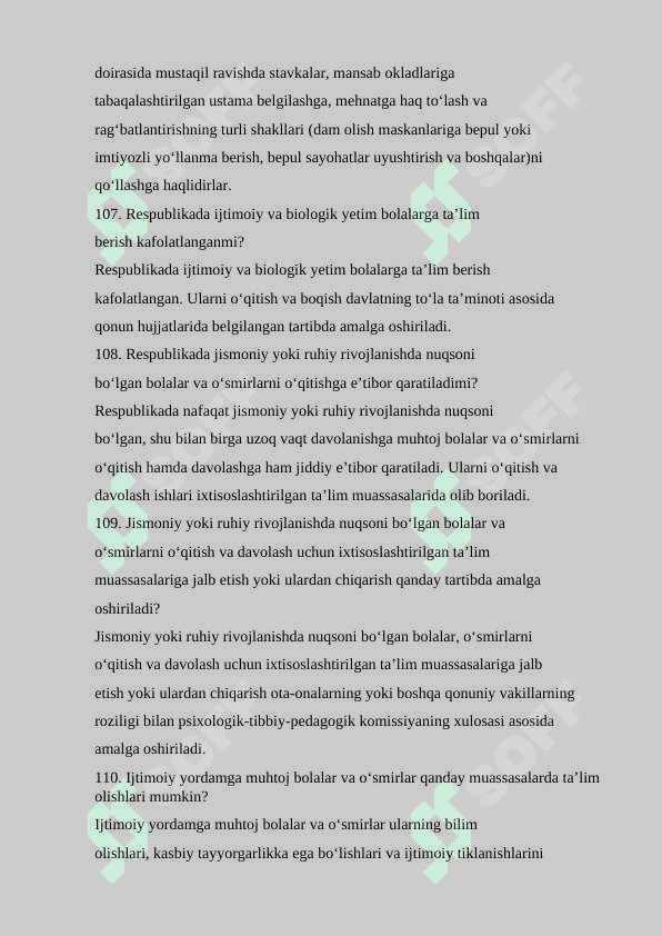 Pedagogik mahorat savol javob to'plami 2