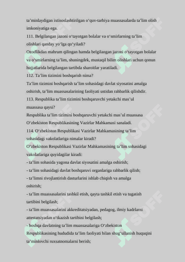 Pedagogik mahorat savol javob to'plami 3