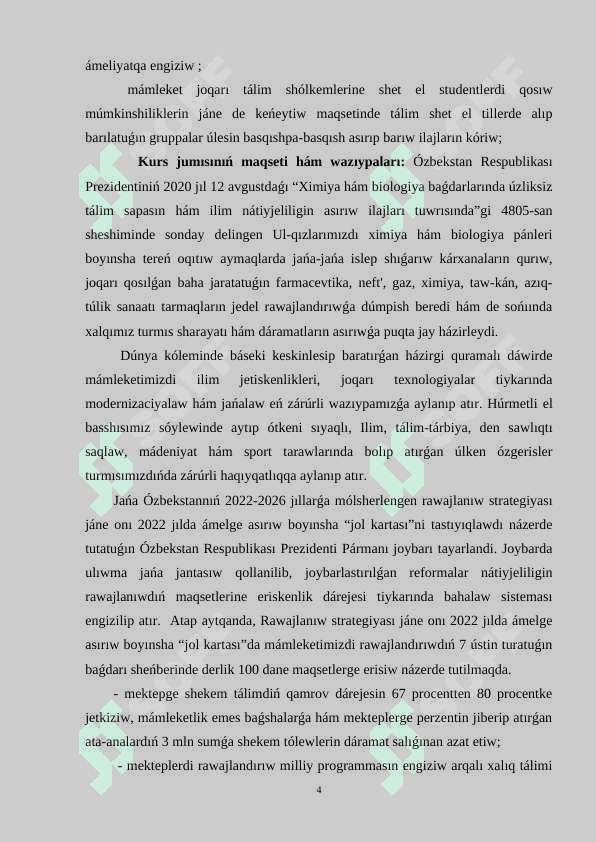 #Kurs jumisi 4