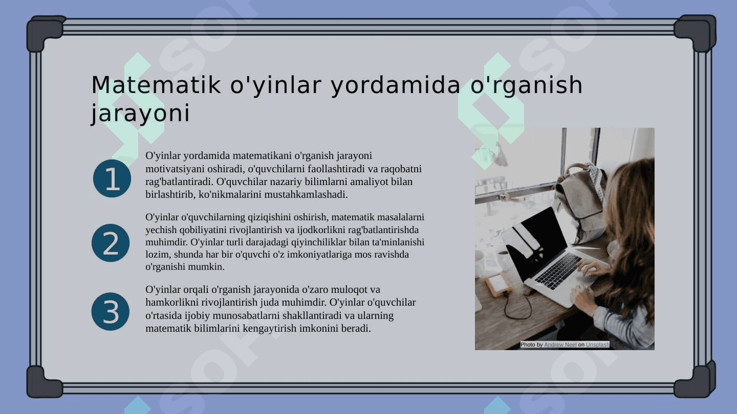 Matematik o'yin ta'lim metodi sifatida 5