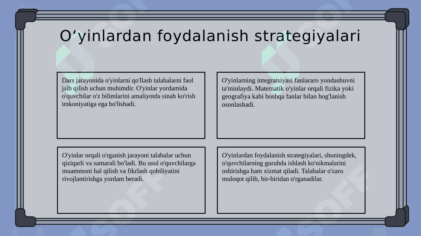 Matematik o'yin ta'lim metodi sifatida 7
