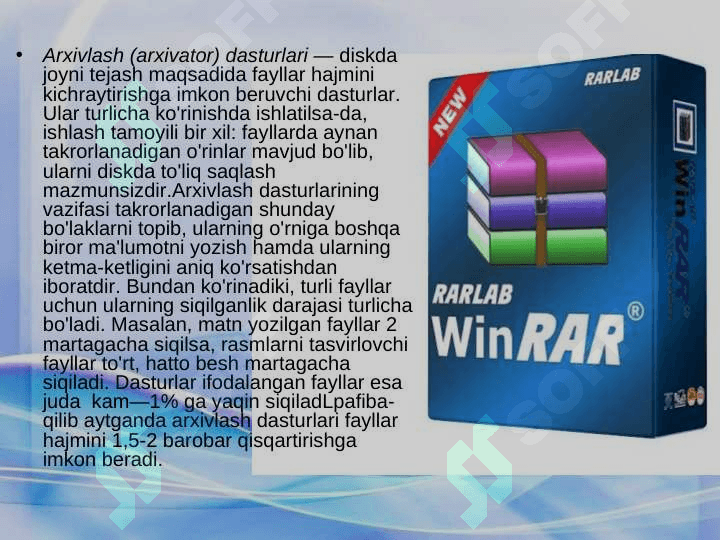 Arxivlash dasturlari 5