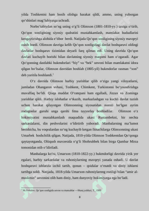 Qo'qon xonligining tashkil topishi (2) 8