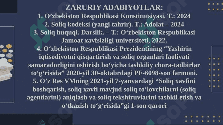 Soliq nazoratining huquqiy asoslari 3