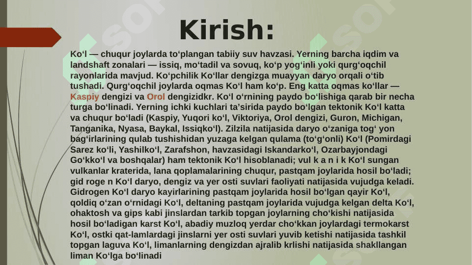 O’rta Osiyo ko’llari 3