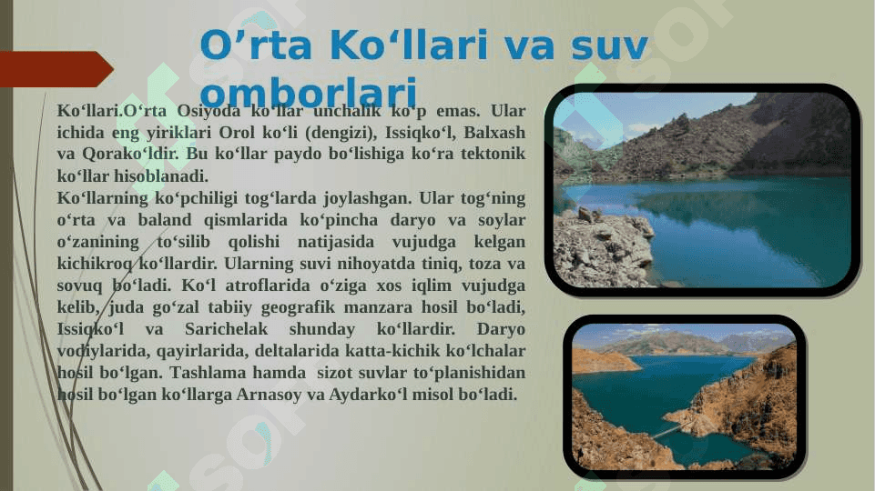 O’rta Osiyo ko’llari 4