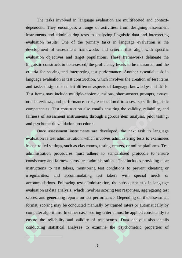 Methods and criteria for evaluating language aspects 6