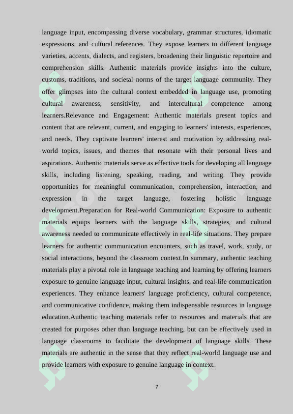AUTHENTIC MATERIALS TEACHING IN ENGLISH CONTENT 6