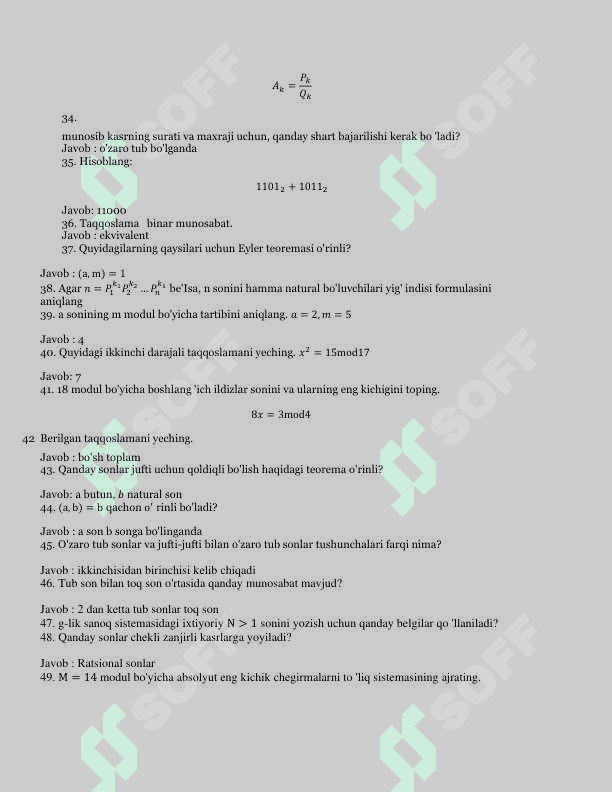 Algebradan javoblar 3