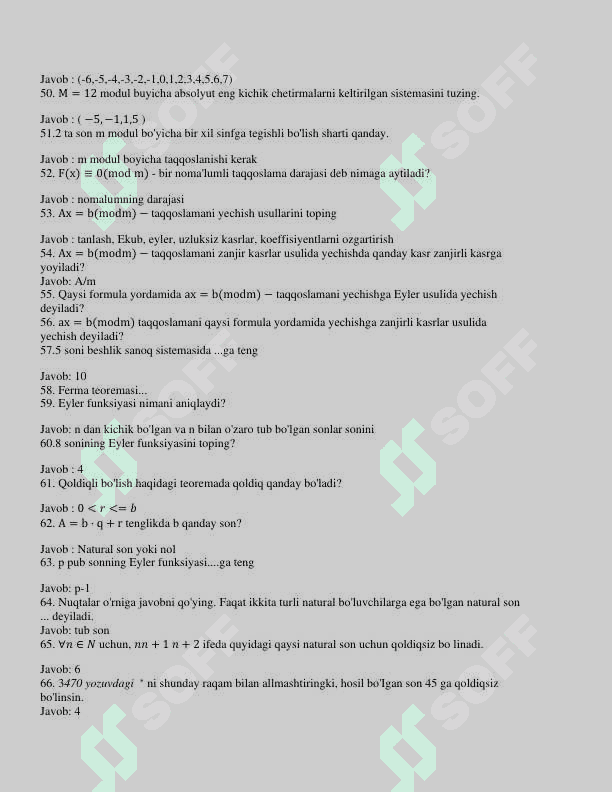 Algebradan javoblar 4