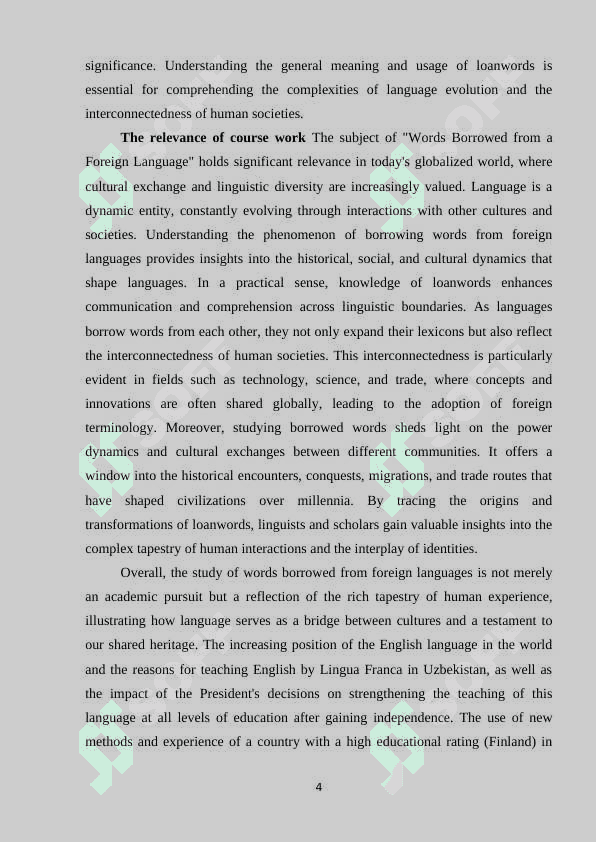 Words borrowed from a foreign language 4