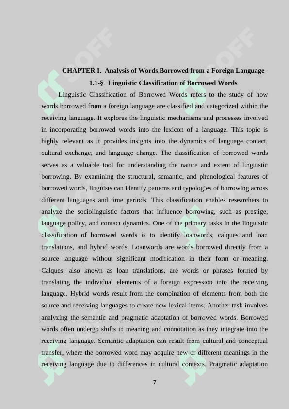Words borrowed from a foreign language 7
