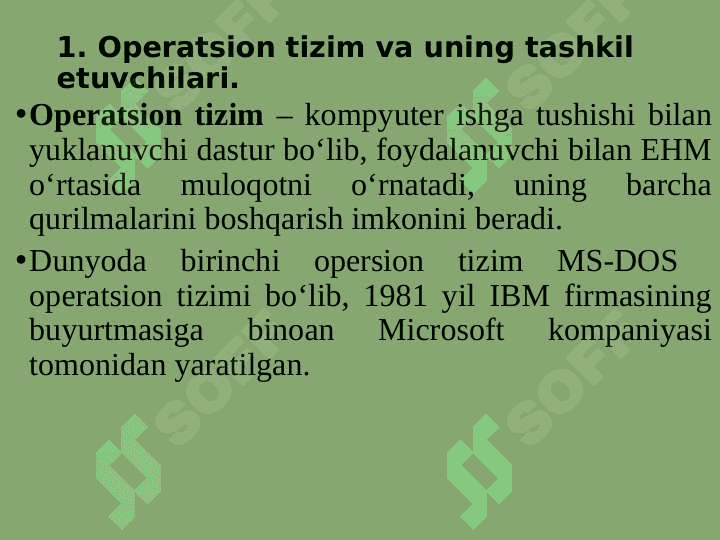 Operatsion tizimlar 3