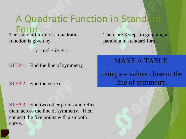 Quadratic functions 8