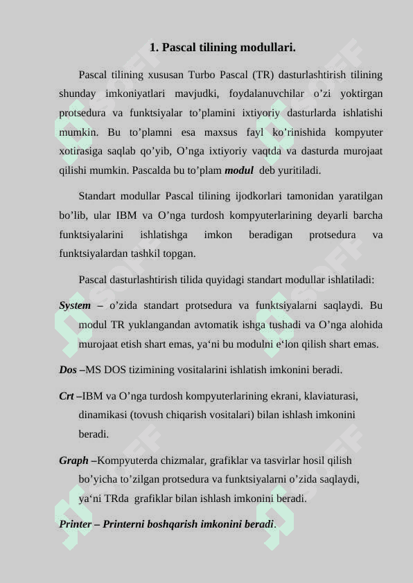 Paskal tilida sodda shakllar chizish. 2