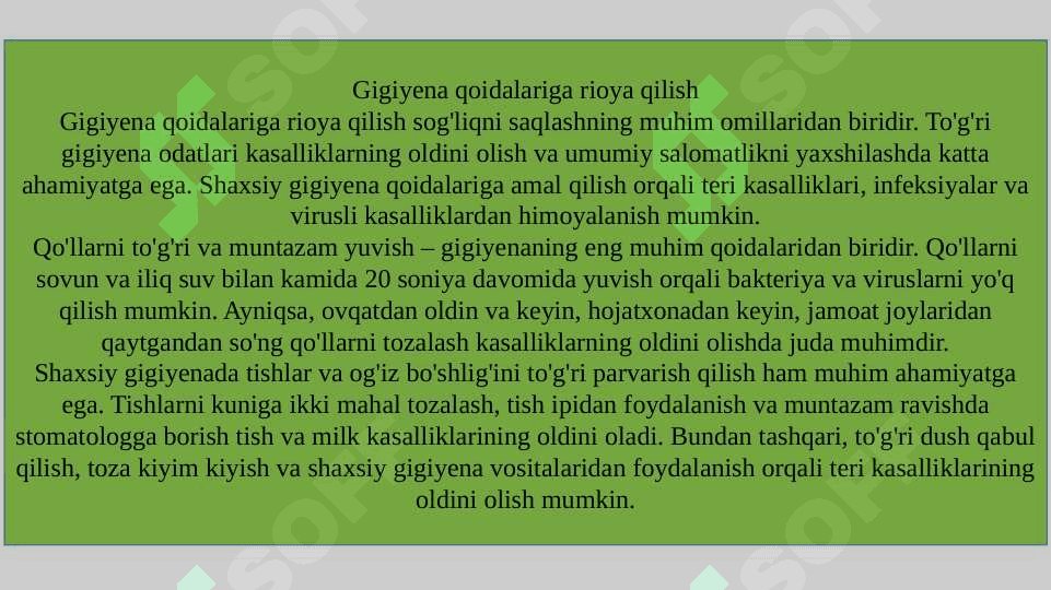 SALOMATLIKNI SAQLASH  SLAYD 8