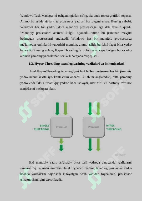Hyper - Threading texnologiyasining vazifalari va imkoniyatlari. 4