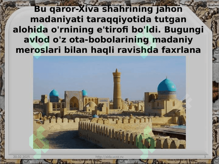 Xiva xonligining iqtisodiy va madaniy hayoti 3
