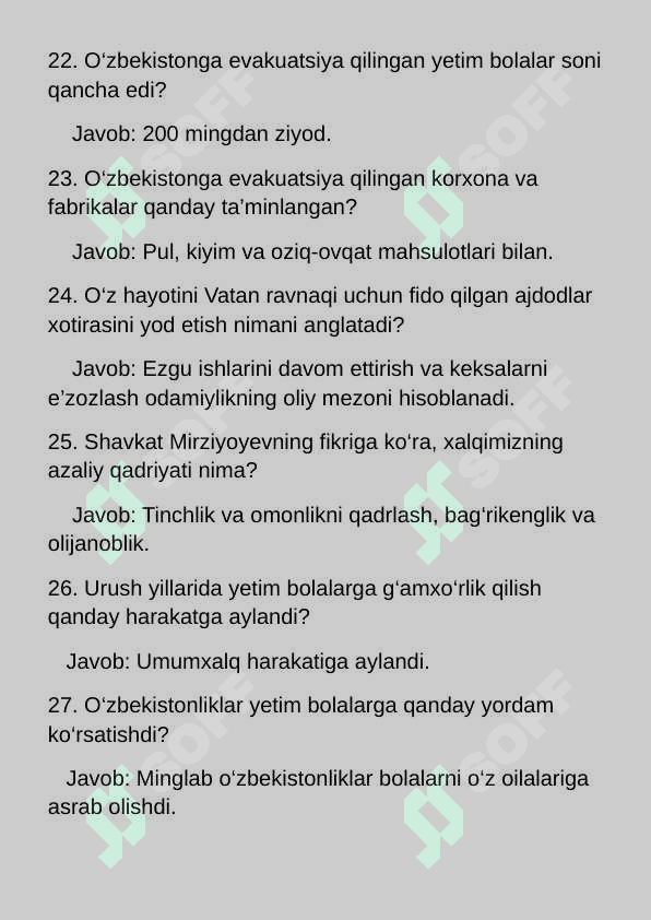 O'zbekiston tarixi mavzulashtirilgan savol va javoblar 4