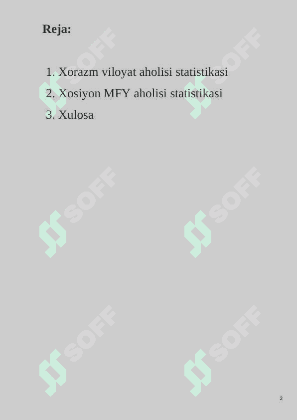 Xorazm viloyat  statistikasi 2