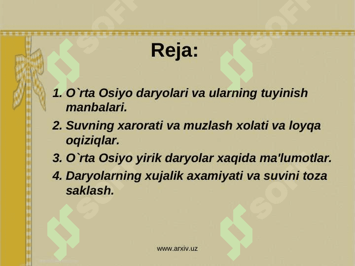 O`rta Osiyoning ichki suvlari 2