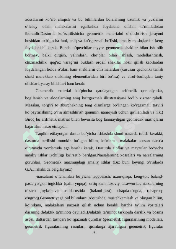 2-SINFDA GEOMETRIK MATERIAL USTIDA ISHLASH. 8