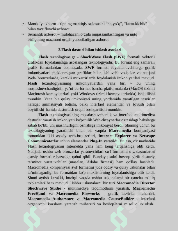 ⦁	MACROMEDIYA FLASH da animatsiya yaratish 4