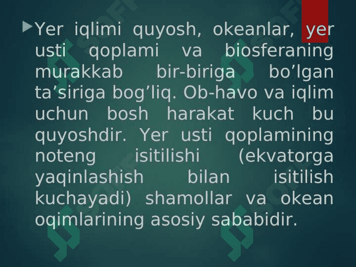 IQLIMNING O`ZGARISHI 7
