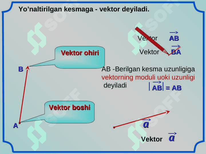 VEKTORLAR haqida Umumiy tushuncha 2