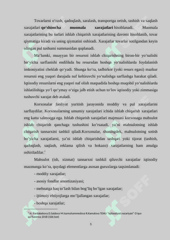 Ishlab chiqarish xarajatlari 6
