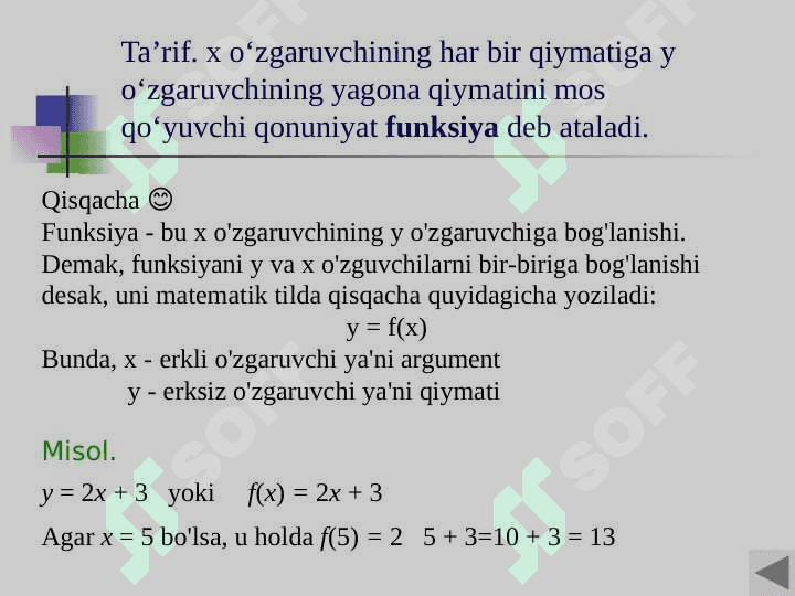 Funksiya va uning grafigi 3
