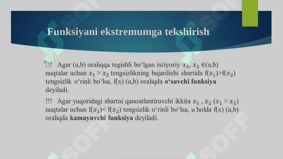 Hosila va uni hisoblash qoidalari 8