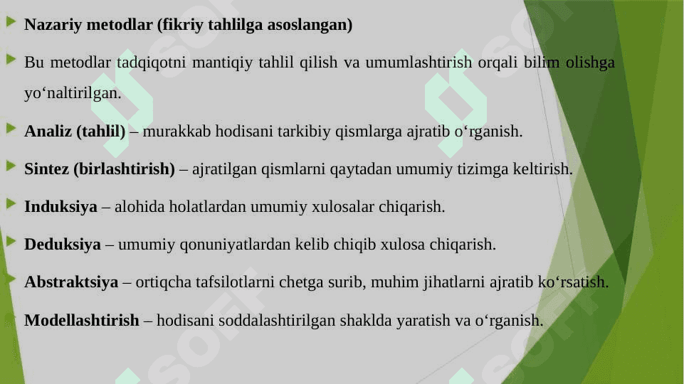 ILMIY METODLAR UNING TURLARI 5