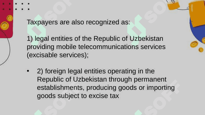 Aksiz solig'i. Excise tax 6