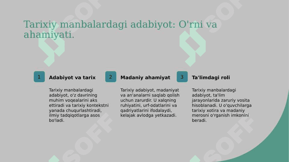 Tarixiy manbalar tarkibidagi adabiyot 3