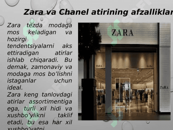 Zara va Chanel atirlarini farqlash. 3