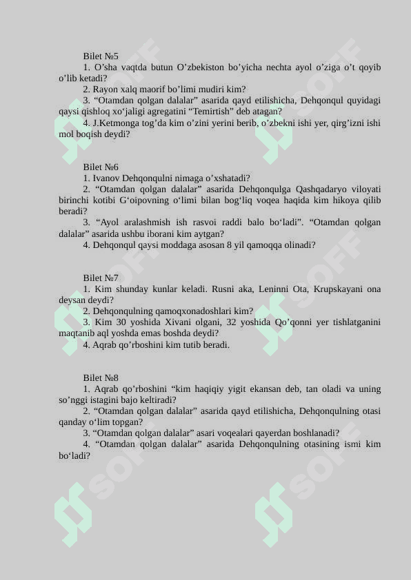Otamdan qolgan dalalar 2