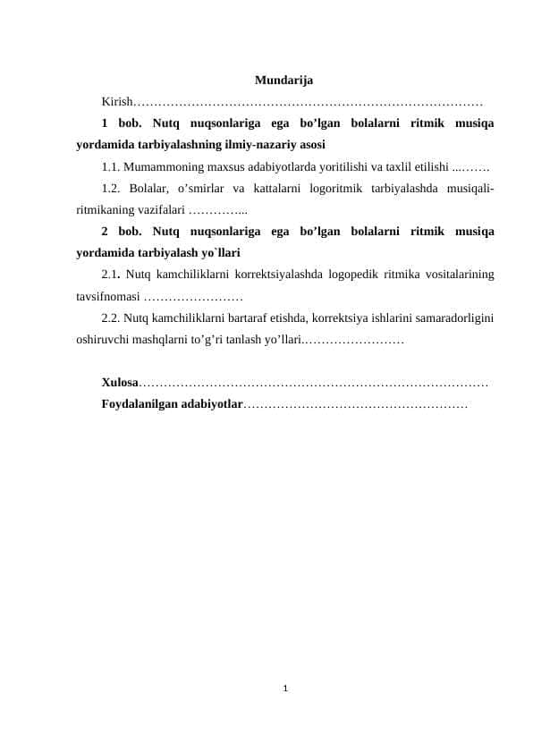 Nutq nuqsonlariga ega bo’lgan bolalarni ritmik musiqa yordamida tarbiyalash