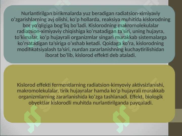 Kislorod effekti va uning universallik xarakteri 3