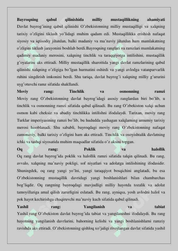O’zbekiston Respublikasining davlat bayrog’i 3