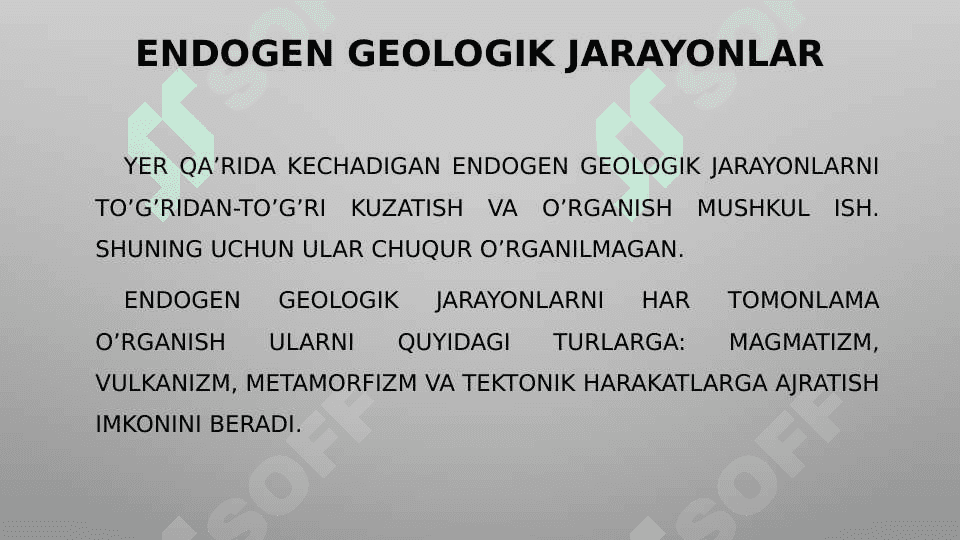 Endogen geologik jarayonlar 4
